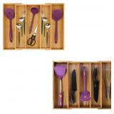 Utoplike Bamboo Expandable Kitchen Drawer Organize