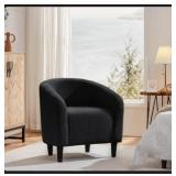 $800 27 Wide Upholstered Solid Wood Barrel Accent