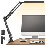 LED Desk Lamp for Home Office, Clamp-On with 5 Lig