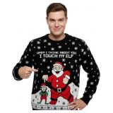 Tstars I Touch My Elf Funny Ugly Christmas Sweater