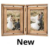 Emfogo 5x7 Picture Frame Rustic Wood Hinged Foldin