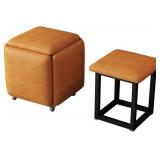 $259 Small Foot Stool Ottoman Poufs 5 in 1 Nesting