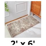 $112 WITSHOCK Rust Color Runner Rug: Small Throw R