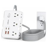 Surge Protector Power Strip 10 Ft Cord, Ultra Thin