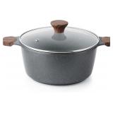SENSARTE Nonstick Stock Pot with Lid, 4.5 Quart In