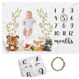 Baby Monthly Milestone Blanket Woodland Boy Girl G