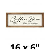16.2x6.4 inches Wood Framed Coffee Bar Sign -Love