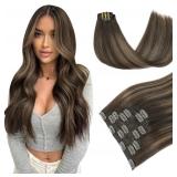 Pinkpearl Clip in Hair Extensions Human Hair Exten