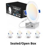 VOLISUN 4 Pack 6 inch Recessed Lighting, 5CCT LED