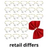 24 Pcs Gold Pearl Napkin Rings Set, Decorative Nap