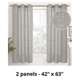 YoungsTex Natural Linen Curtains 63 Inches Long Wi