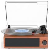 $135 Vintage Record Player With Bluetooth, Built-i