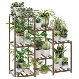 Bamworld Plant Stand Indoor Wood Plant Shelf Outdo