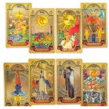 KIINO 78 Gold foil Tarot Cards with Guide Book Tar