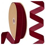 Burgundy Velvet Ribbon 7/8 Inch X 25 Yards Spool F