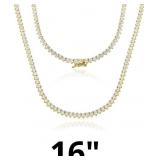 18K White/Yellow Gold Plated Cubic Zirconia Classi