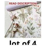 Beige Floral Drawer Liner Peel and Stick Contact P