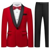 $182 Lamgool Boys Velvet Tuxedo Suit 4 Piece Slim