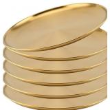 JOIKIT 6 Pack 12 Inch Gold Stainless Steel Plate,