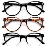 Giblogo 3 Pack Reading Glasses Men and Women, Blue