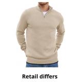 COOFANDY Men's Quarter Zip Up Pullover Slim Fit Li