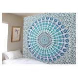 Furnishful Finesse Mandala Peacock Tapestry Boho W
