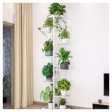 Metal 8 Tier Plant Stand Holder, White Multiple Fl