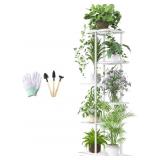 6 Tier 7 Potted White Plant Stand Indoor Outdoor w