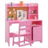 $143 Wooden Study Desk and Chair Set with Storage