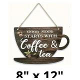 Coffee Bar Signs for Wall Decor,Wooden Vintage Cof
