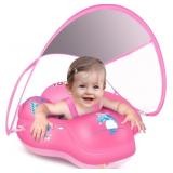 LAYCOL Baby Swimming Float with UPF50+ Sun Canopy