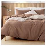 NEXHOME PRO Duvet Cover Set King Size Linen Look O