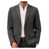 PJ PAUL JONES Men's Herringbone Blazer 2 Button Su