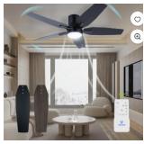 VAGIZM 42 Inch Flush Mount Ceiling Fan with Light