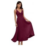 Women's Pleated Bridesmaid Dresses for Wedding V N
