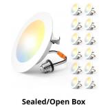 Amico Recessed Lighting 4 Inch, 12 Pack 5CCT Flat