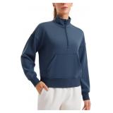 CRZ YOGA SoftAura Half Zip Sweatshirt for Women Lo