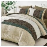 Dinjoy Queen Comforter Set Khaki Boho