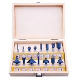 LU&MN Carbide Tipped Router Bits (15 PCS) with 1/4