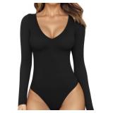 MANGOPOP Deep V Neck Short Sleeve Long Sleeve Tops