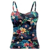 Holipick Tankini Top for Women Twist Front Bandeau