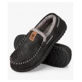 HomeTop Men's Moccasin Slippers Soft Faux Suede Pl