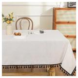MYSKY HOME Faux Linen Table Cloth Nappe Table Rect