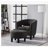 $206 Daugirdas Upholstered Barrel Chair with Ottom