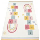Topotdor Rainbow Sky Hopscotch Game Rugs,27.5'x63'