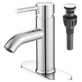 VOTON Bathroom Faucet Chrome Single Handle One Hol