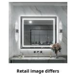 $280 Aevar LED Tempered Glass Framed Bathroom/Vani