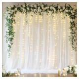 Fomcet White Tulle Backdrop Curtains 10FT X 10FT T
