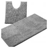 $106 LuxUrux 2 Piece Bath Mat Set Extra-Soft Plush