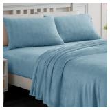 Softan Fleece Sheets Queen Size, Flannel Like Soft